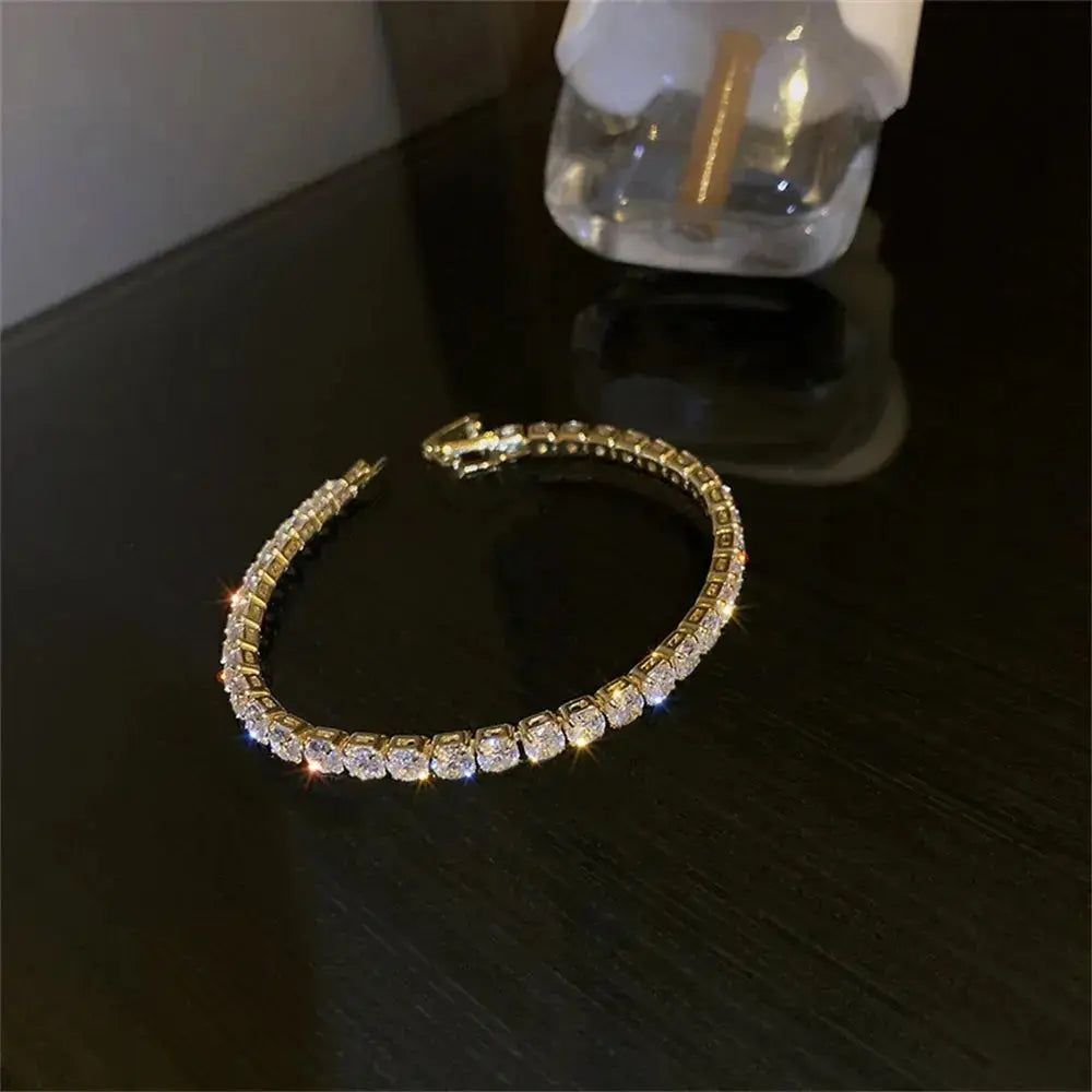 Stainless Steel Tennis Bracelets For Women Adjustable AAA Cubic Zirconia Crystal Choker Bead Chain Pendant Necklace Fine Jewelry Smart_Life_Tech