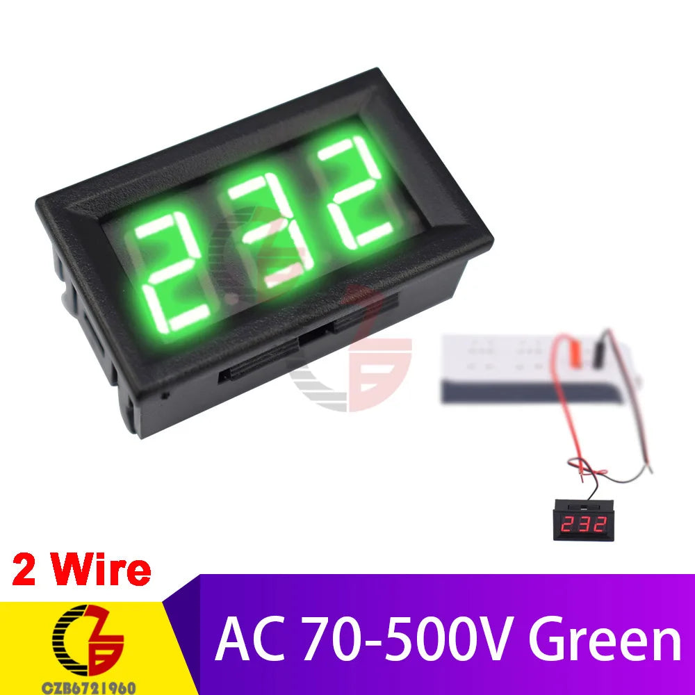 2 3 Wires 0.56" LED Digital Voltmeter Voltage Meter Car Motorcycle Volt Tester Detector DC 12V Capacity Monitor Red Green Blue