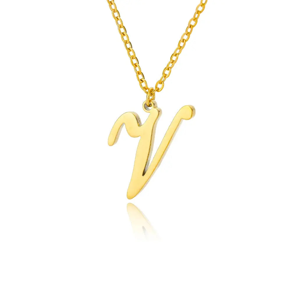 Dainty Initial Letter Necklaces For Women Gold Color Minimalist  Stainless Steel Initial Necklace Femme Wedding Jewelry Gift Smart_Life_Tech