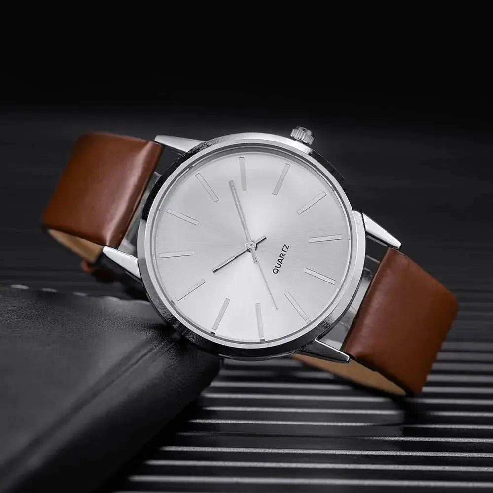 2025 Men Watches Top Brand Luxury Brown Leather Band Quartz Wristwatch Men's Casual Simple Watch Wrist Male Clock Reloj Hombre Smart_Life_Tech