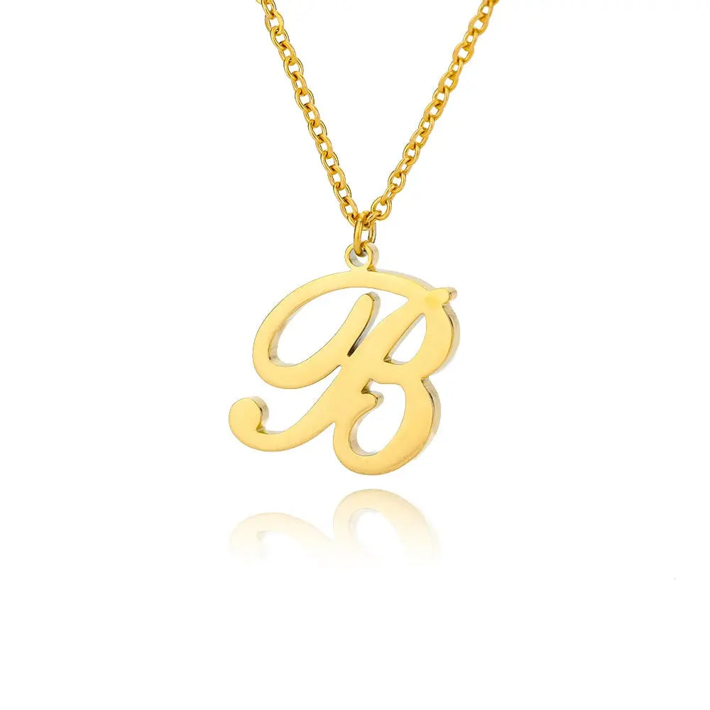 Dainty Initial Letter Necklaces For Women Gold Color Minimalist  Stainless Steel Initial Necklace Femme Wedding Jewelry Gift Smart_Life_Tech