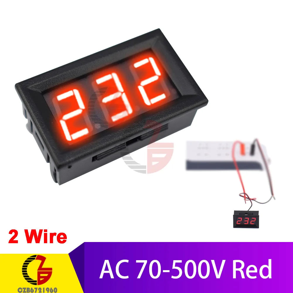 2 3 Wires 0.56" LED Digital Voltmeter Voltage Meter Car Motorcycle Volt Tester Detector DC 12V Capacity Monitor Red Green Blue