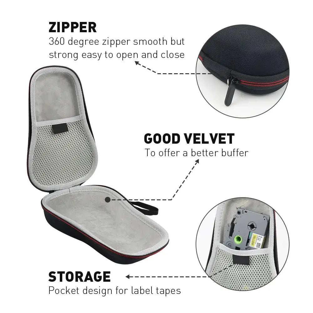 Portable Printer Case for Dymo LabelManager LM160 Label Printer Case Dymo LM160 Printer Bag Waterproof Shockproof Case with Tape Smart_Life_Tech
