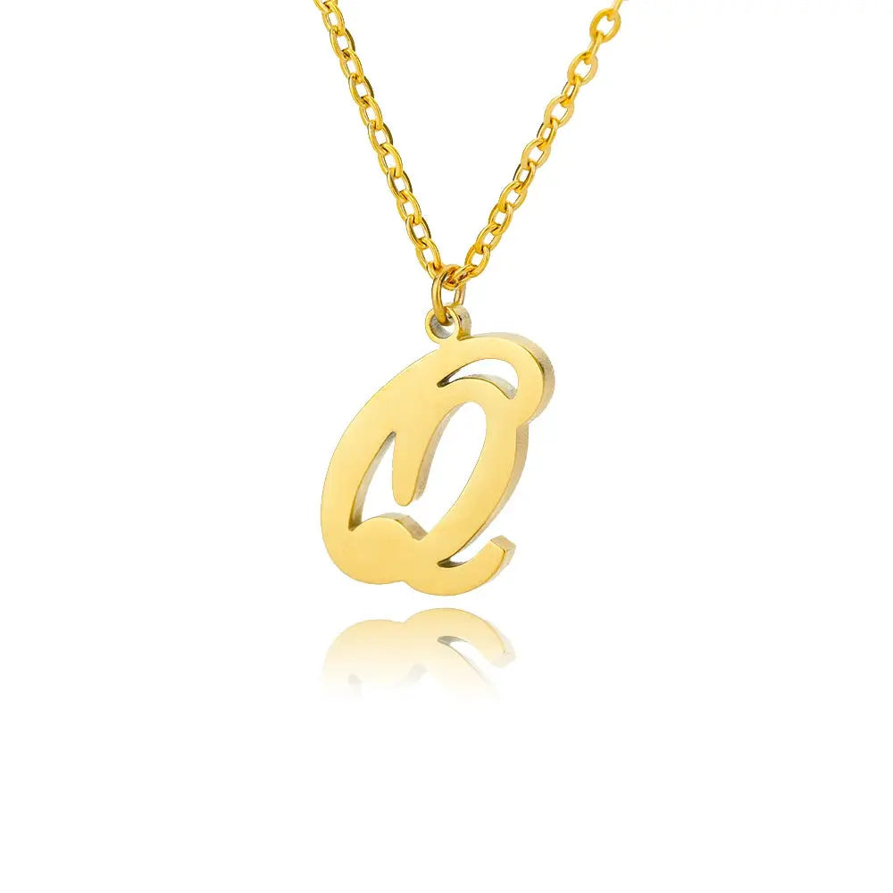 Dainty Initial Letter Necklaces For Women Gold Color Minimalist  Stainless Steel Initial Necklace Femme Wedding Jewelry Gift Smart_Life_Tech
