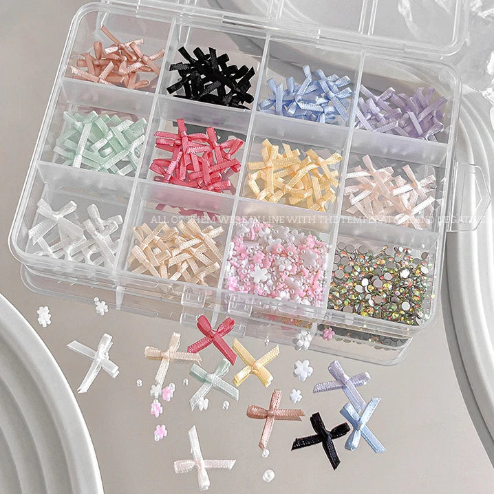 Ribbon Pearl Ball Nail Art Accessories Decorations Tools