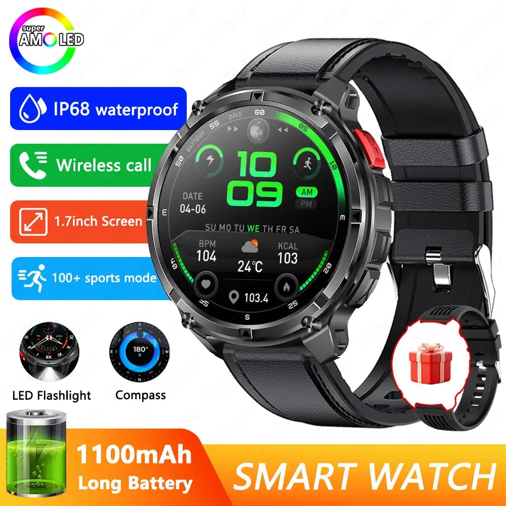 2026 New Military T-Rex3 Ultra 1100mAh Battery Smart Watch 5 ATM Waterproof Compass GPS Sports tracker Outdoors Smartwatches Smart_Life_Tech