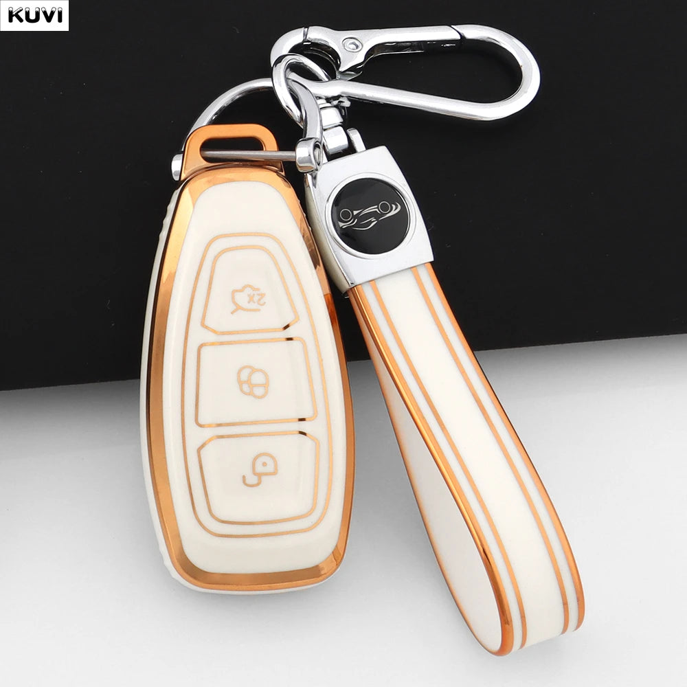 New TPU Car Smart Key Case Cover Shell For Ford Focus 3 4 ST Mondeo MK3 MK4 Fiesta Fusion Kuga Ecosport Protect Fob Accessories