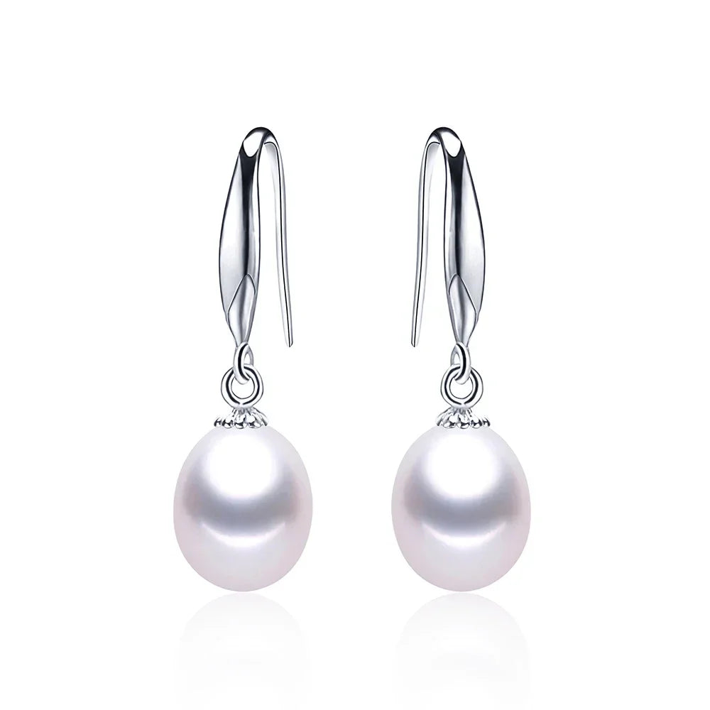 2025 New Arrivals Natural Freshwater Cultured Pearl Drop Earrings for Women 925 Sterling Silver Earrings Wedding Jewelry