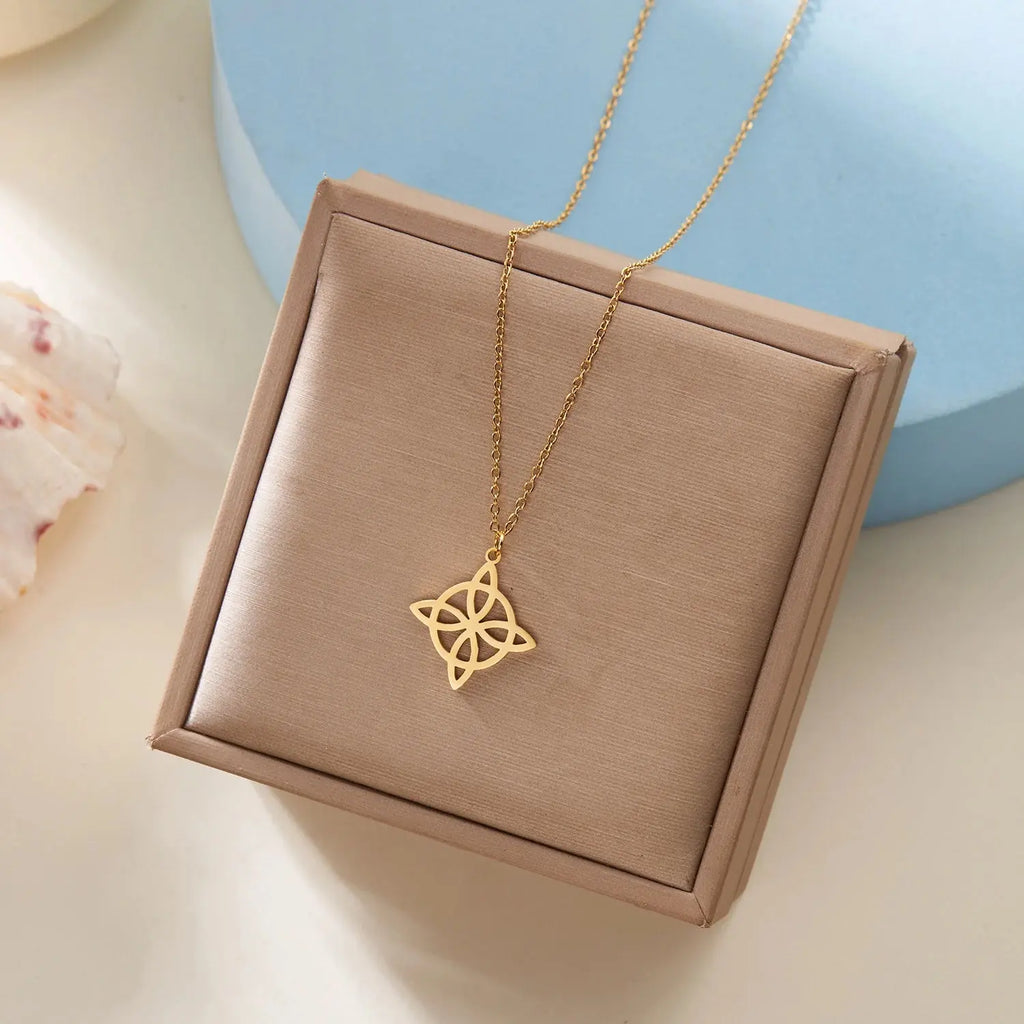 Skyrim Wicca Witchcraft Witch Knot Necklace Stainless Steel Necklaces Fashion Jewelry Gift For Women Girl Smart_Life_Tech