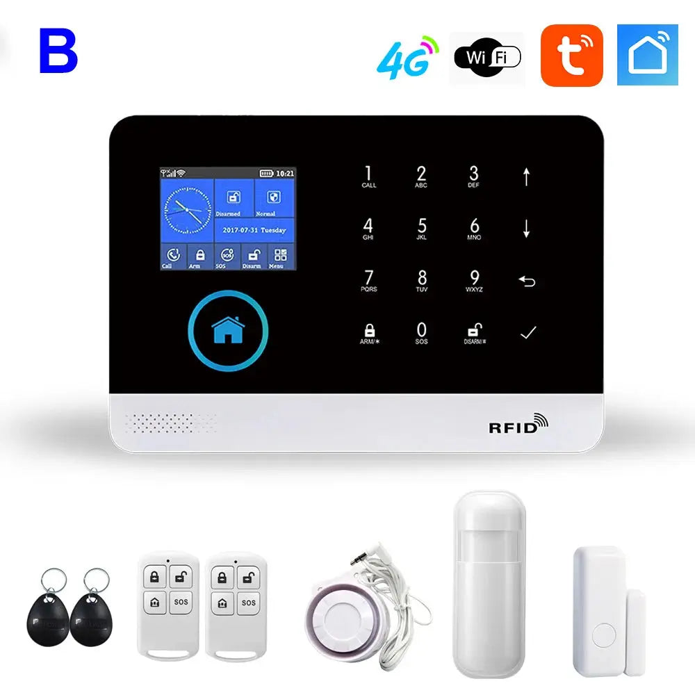 TAIBOAN PG103 2.4 inch Screen 4G WIFI GSM Home Bulgar Security System for Home 433MHz APP Control RFID Card with PIR Motion Smart_Life_Tech