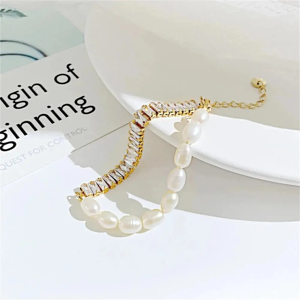 Stainless Steel Tennis Bracelets For Women Adjustable AAA Cubic Zirconia Crystal Choker Bead Chain Pendant Necklace Fine Jewelry Smart_Life_Tech