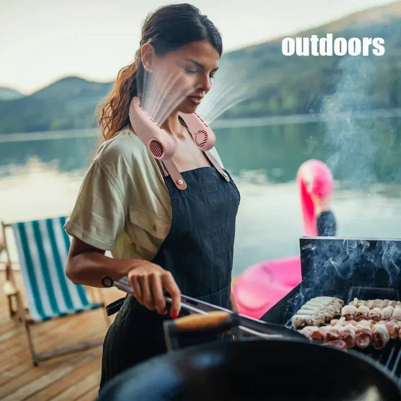 JKUOO Personal Neck Fan - 5-Speed Soft Silicone - Gym-Goers/Dog Walkers/Office Staff - Gym/Office/Park Cooler - Summer Sale Smart_Life_Tech