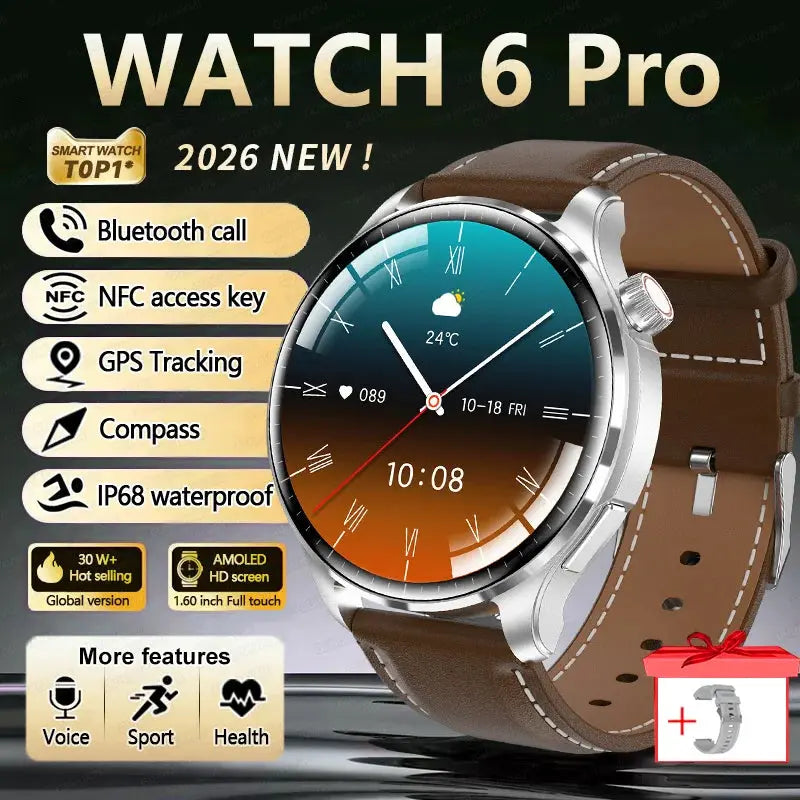 2026 New GPS SmartWatch BluetoothCall IP68 Waterproof AMOLED Screen Custom AOD Watch Face Sport Smartwatch Men Women Android iOS Smart_Life_Tech
