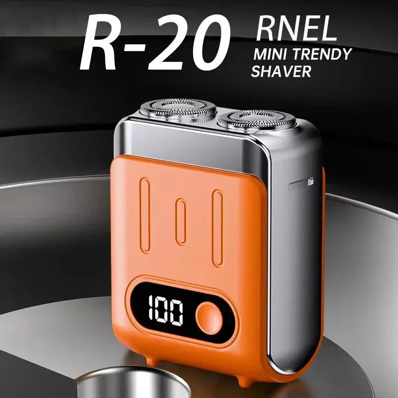 R20 Mini Electric Smart Shaver Shaver Digital Display Dual Blade Rechargeable Shaver Powerful Beard Trimmer Household Car Shaver Smart_Life_Tech