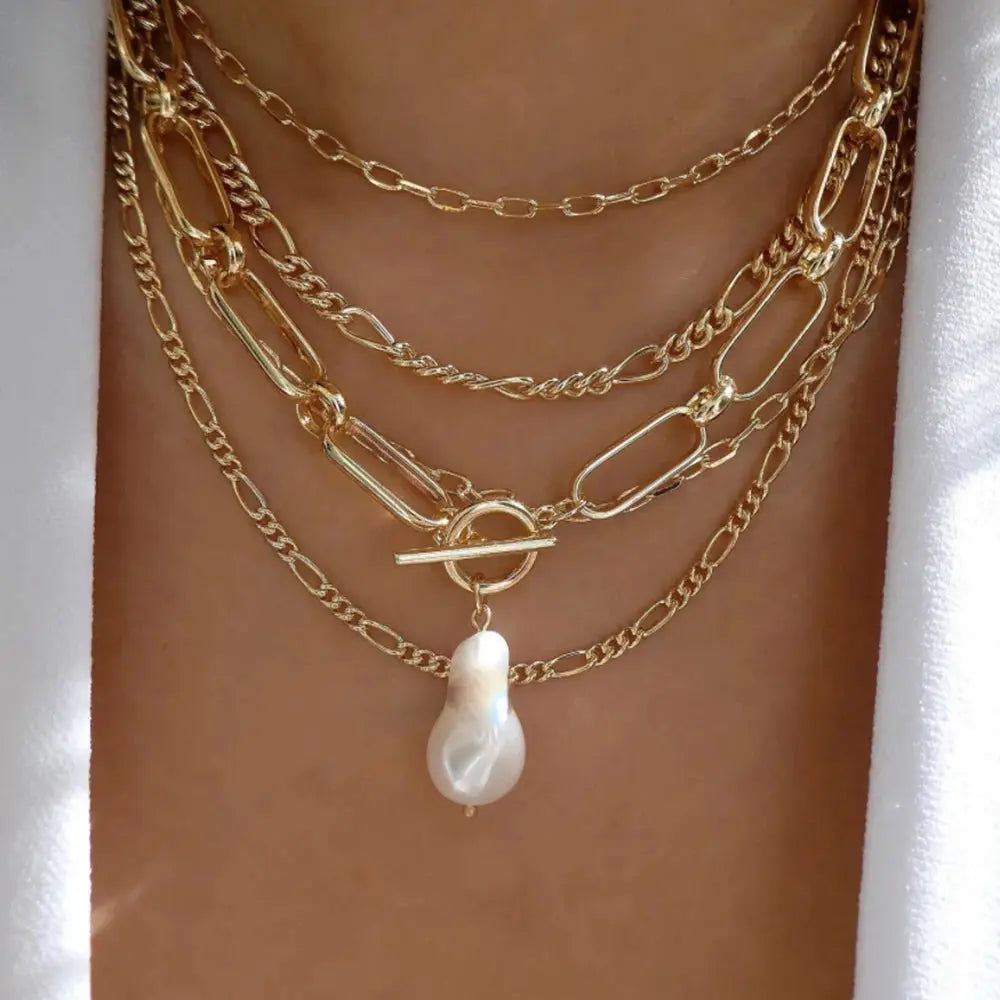 Vintage New Gold Color Multiple Styles Necklace For Women Boho Trendy Multi-Layer Crystal Pendant Necklaces Set Jewelry Gifts Smart_Life_Tech