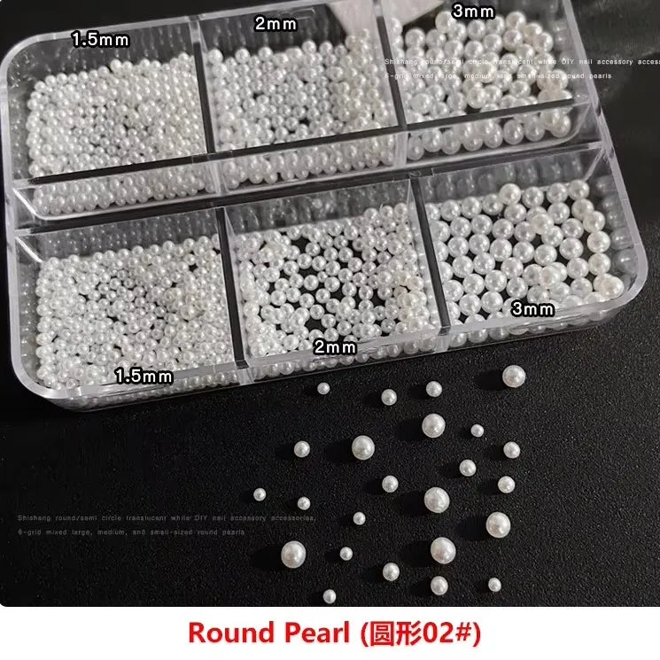 Ribbon Pearl Ball Nail Art Accessories Decorations Tools