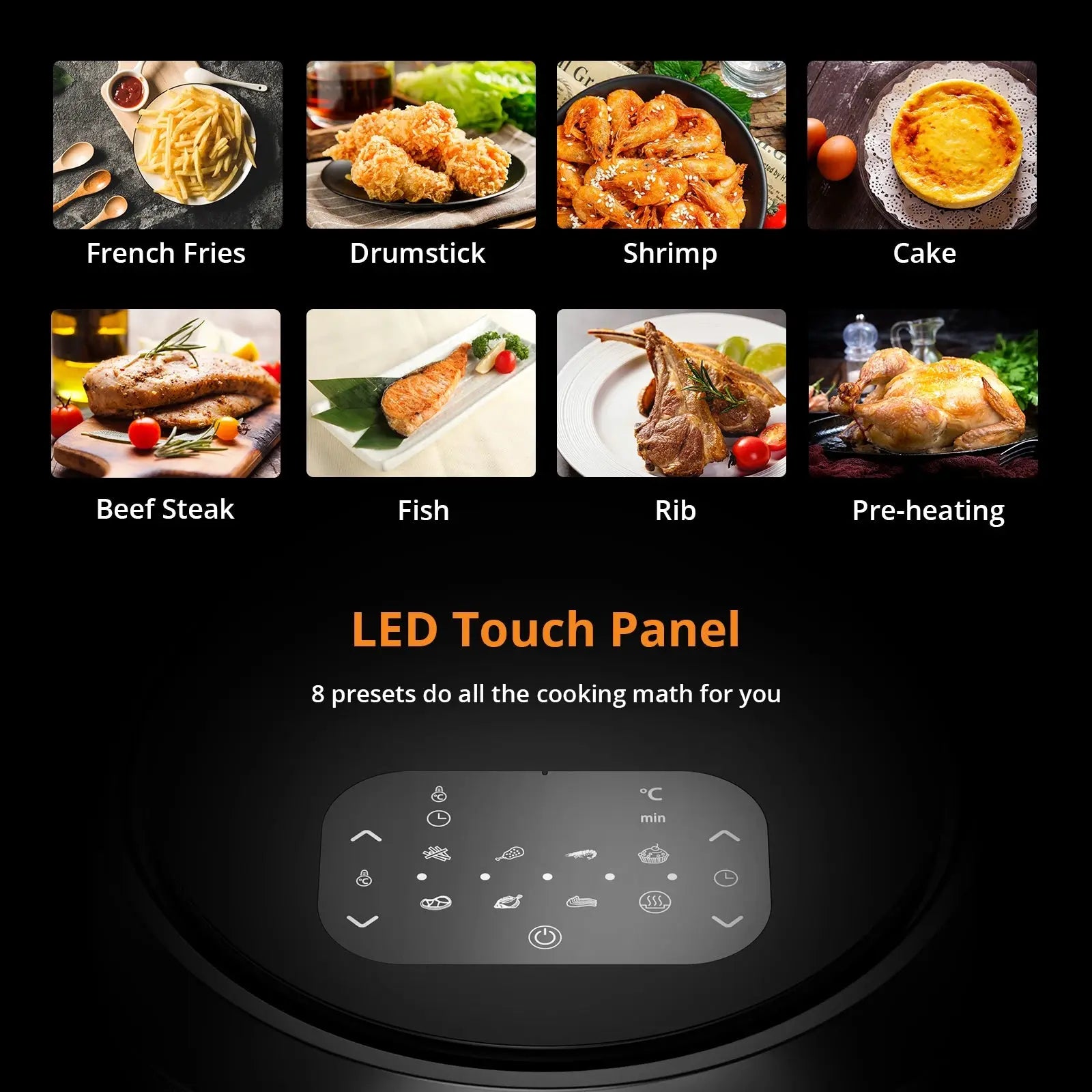 Air Fryer Oven Digital Large 7.7L Rapid Air Circulation,Air Fryers With Touch Screen Viewable Window Dishwasher Safe Accessories Smart_Life_Tech