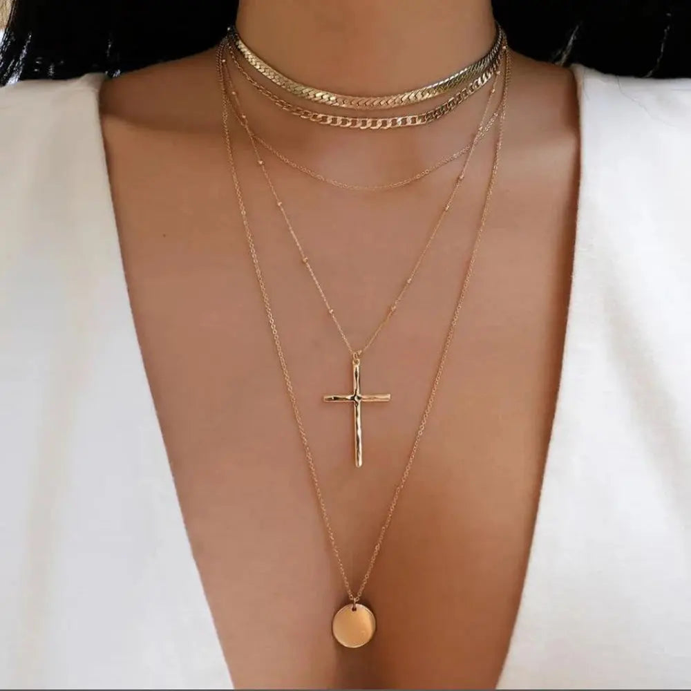 Vintage New Gold Color Multiple Styles Necklace For Women Boho Trendy Multi-Layer Crystal Pendant Necklaces Set Jewelry Gifts Smart_Life_Tech