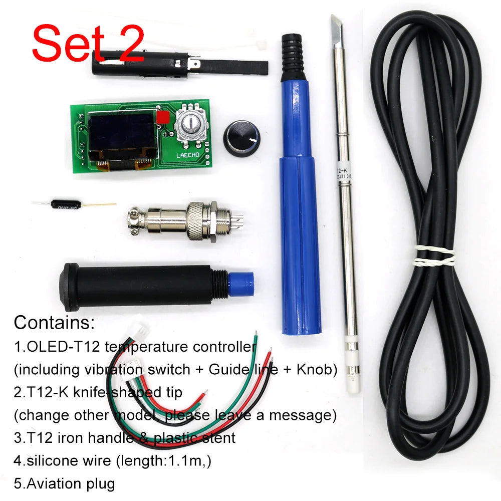 T12 STC-OLED soldering Station iron DIY parts kits T12-952 Digital Temperature Controller Soldering iron with Metal case