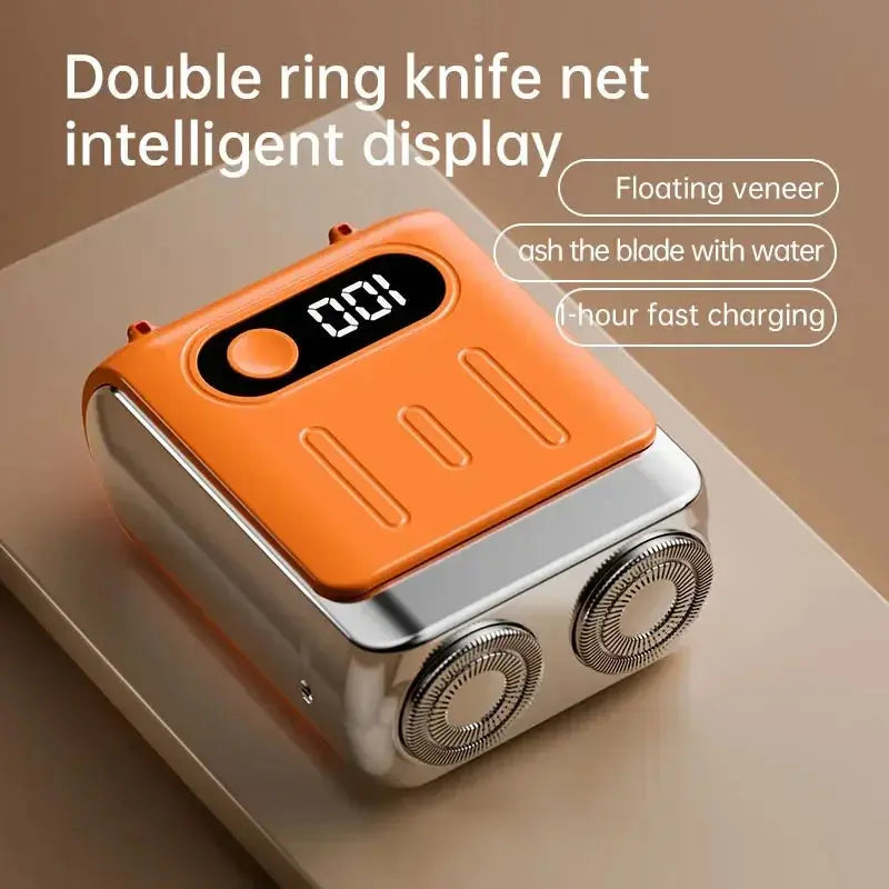 R20 Mini Electric Smart Shaver Shaver Digital Display Dual Blade Rechargeable Shaver Powerful Beard Trimmer Household Car Shaver Smart_Life_Tech