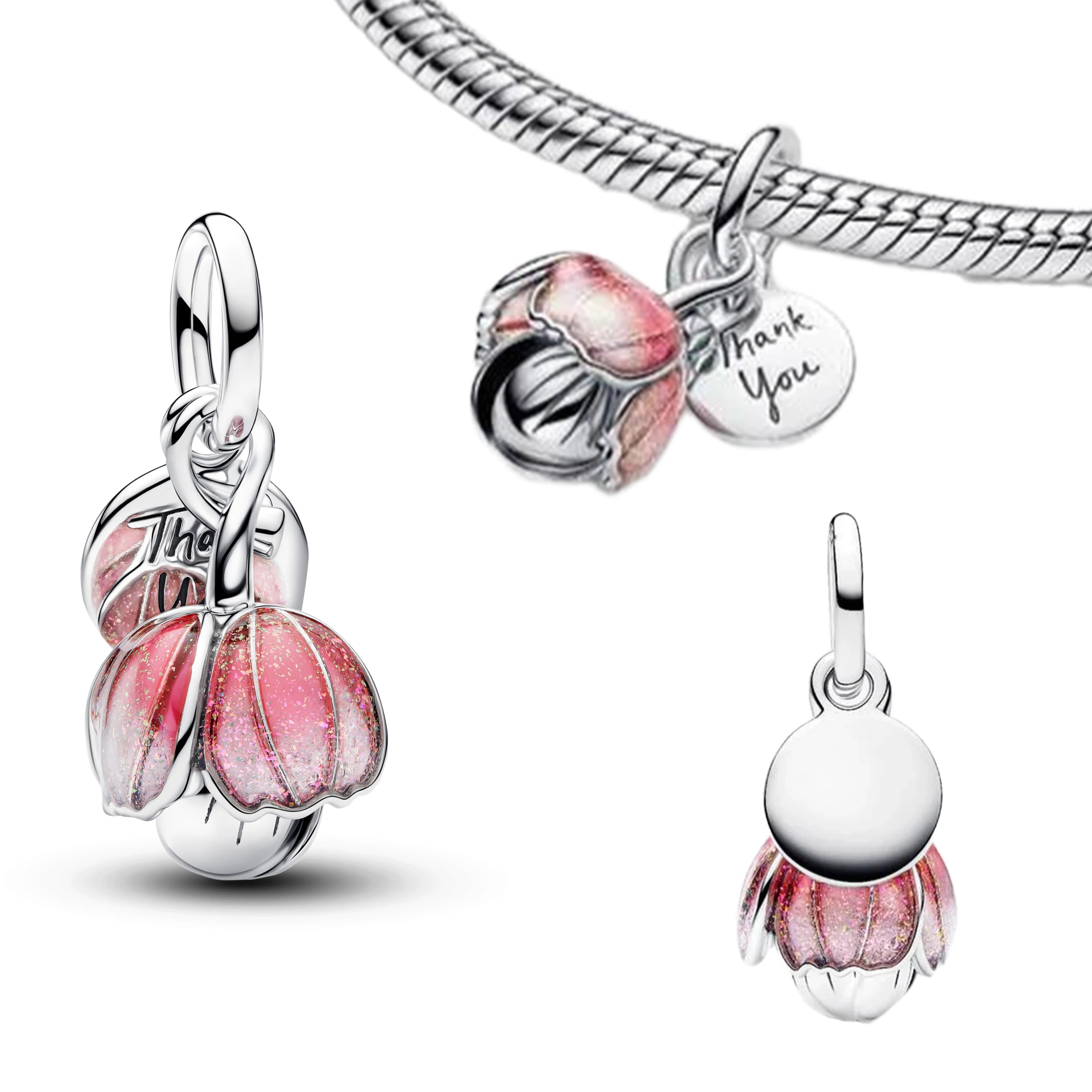 2026 New 925 Sterling Silver Four Leaf Clover Flower Dog Heart Pendant Bead fit DIY Women's Bracelets Necklaces Jewelry Gifts
