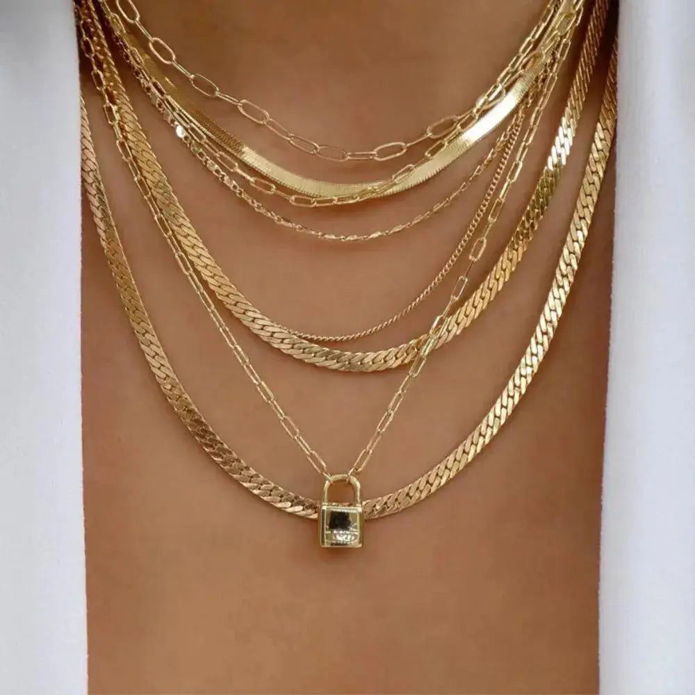 Vintage New Gold Color Multiple Styles Necklace For Women Boho Trendy Multi-Layer Crystal Pendant Necklaces Set Jewelry Gifts Smart_Life_Tech