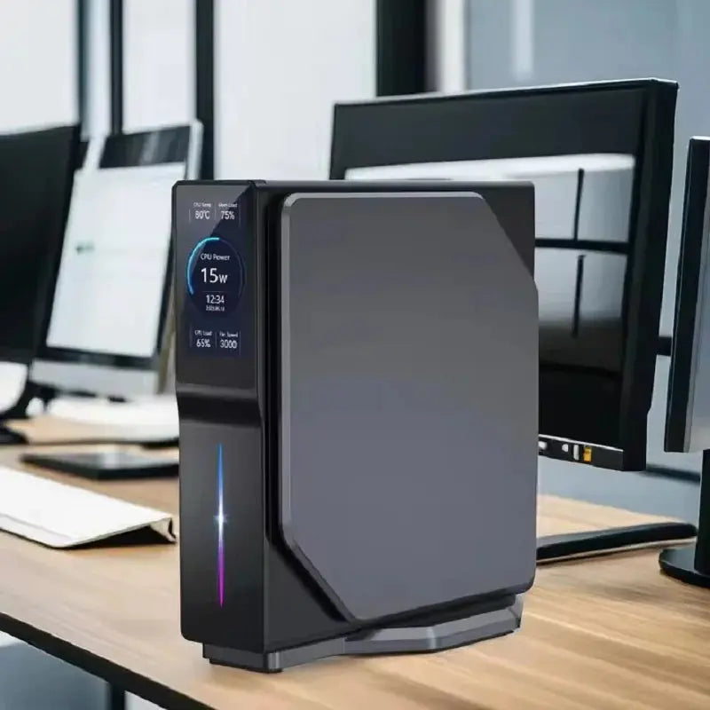Intel 12th Gen Alder Lake N150 Mini PC M.2 NVMe SSD Mini Computer Gaming Computer LCD Screen Vertical Mini Tower Smart_Life_Tech
