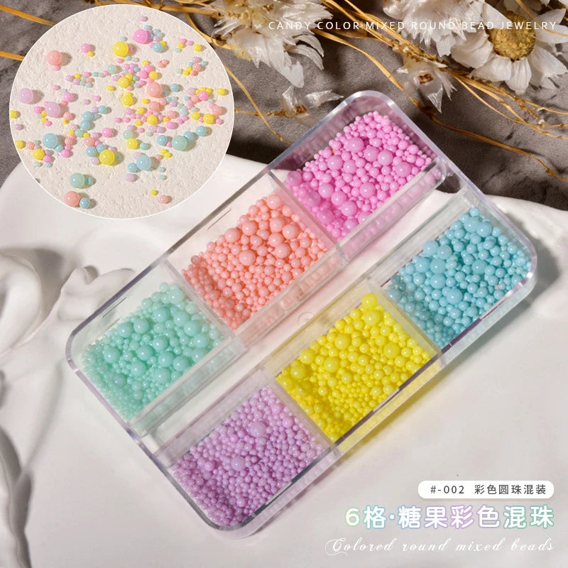 Ribbon Pearl Ball Nail Art Accessories Decorations Tools
