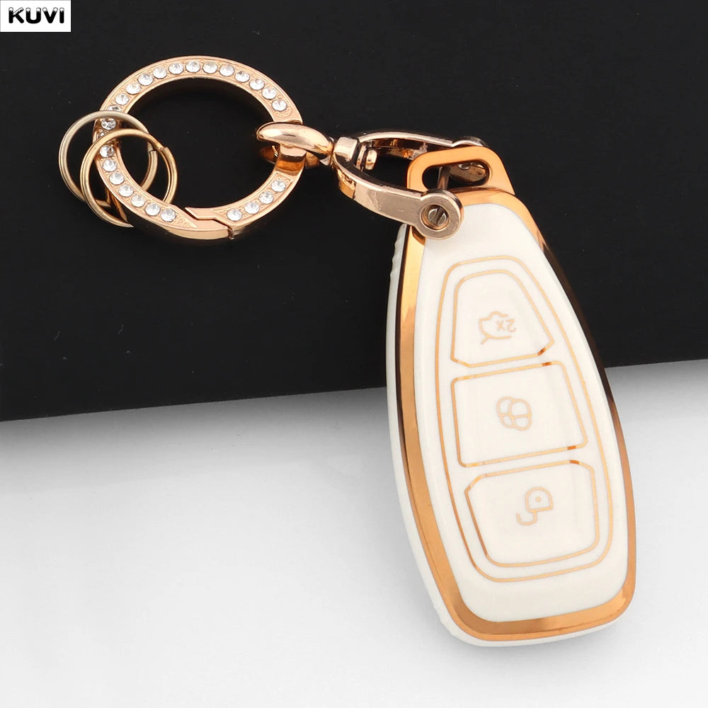 New TPU Car Smart Key Case Cover Shell For Ford Focus 3 4 ST Mondeo MK3 MK4 Fiesta Fusion Kuga Ecosport Protect Fob Accessories