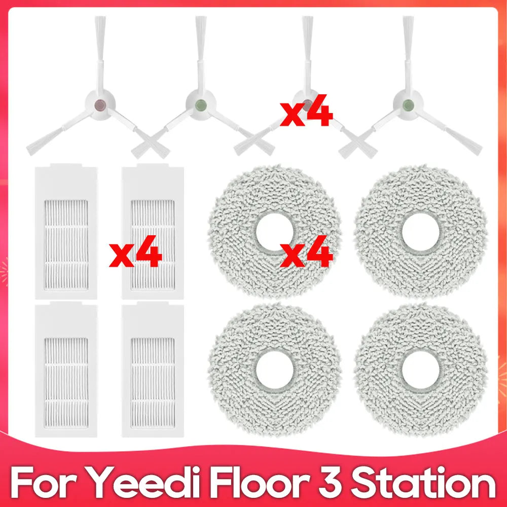 Compatible For ( Yeedi Floor 3 Station ) Robot Vacuum Cleaner Spare Parts Accessories Main Side Brush Mop Rag Cloth