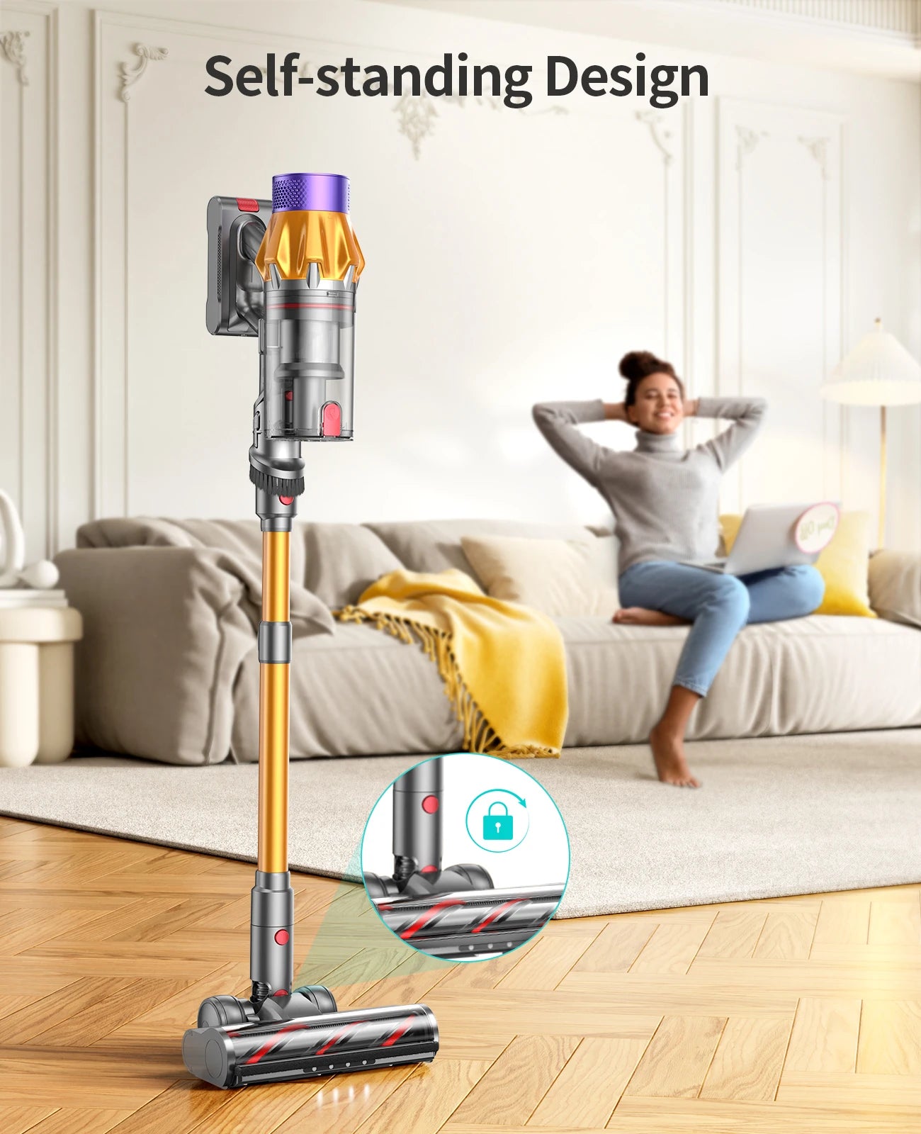 Honiture X7 Vacuum Cleaner Cordless Handheld 48KPA Strong suction 550W Motor Smart Home Cleaning Vacuum Cleaner LED Touch Screen