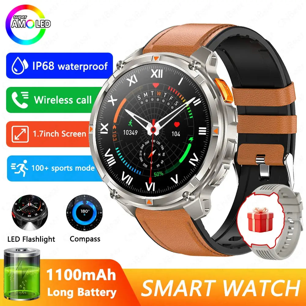 2026 New Military T-Rex3 Ultra 1100mAh Battery Smart Watch 5 ATM Waterproof Compass GPS Sports tracker Outdoors Smartwatches Smart_Life_Tech