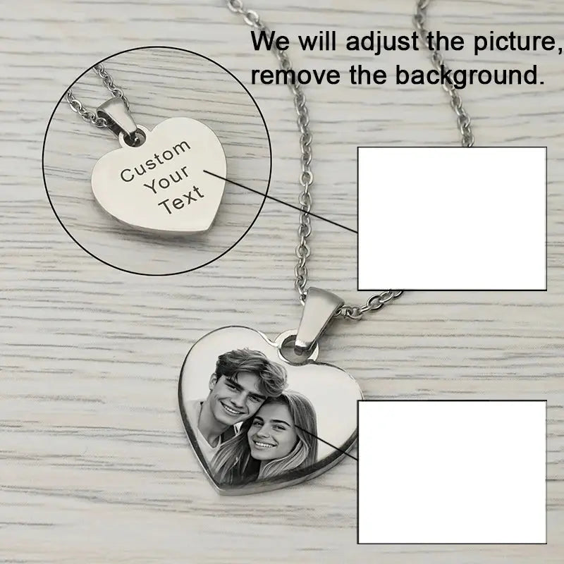 Picture Necklace Personalized for Women,Custom Photo Love Heart Projection Pendant,Customized Valentine's Day gift,gifts for mom Smart_Life_Tech