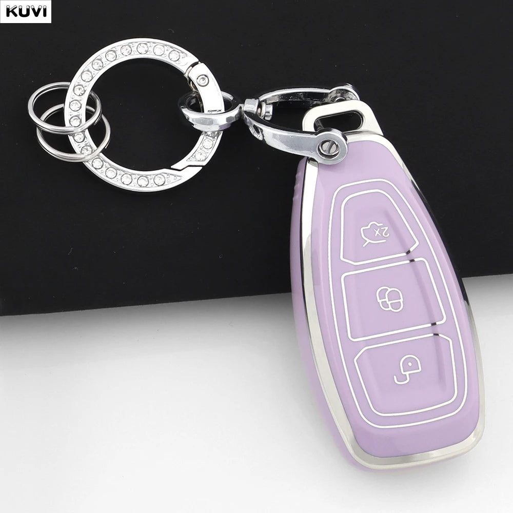New TPU Car Smart Key Case Cover Shell For Ford Focus 3 4 ST Mondeo MK3 MK4 Fiesta Fusion Kuga Ecosport Protect Fob Accessories
