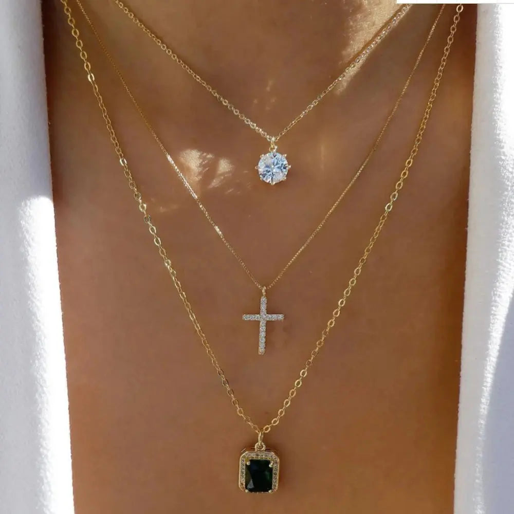 Vintage New Gold Color Multiple Styles Necklace For Women Boho Trendy Multi-Layer Crystal Pendant Necklaces Set Jewelry Gifts Smart_Life_Tech