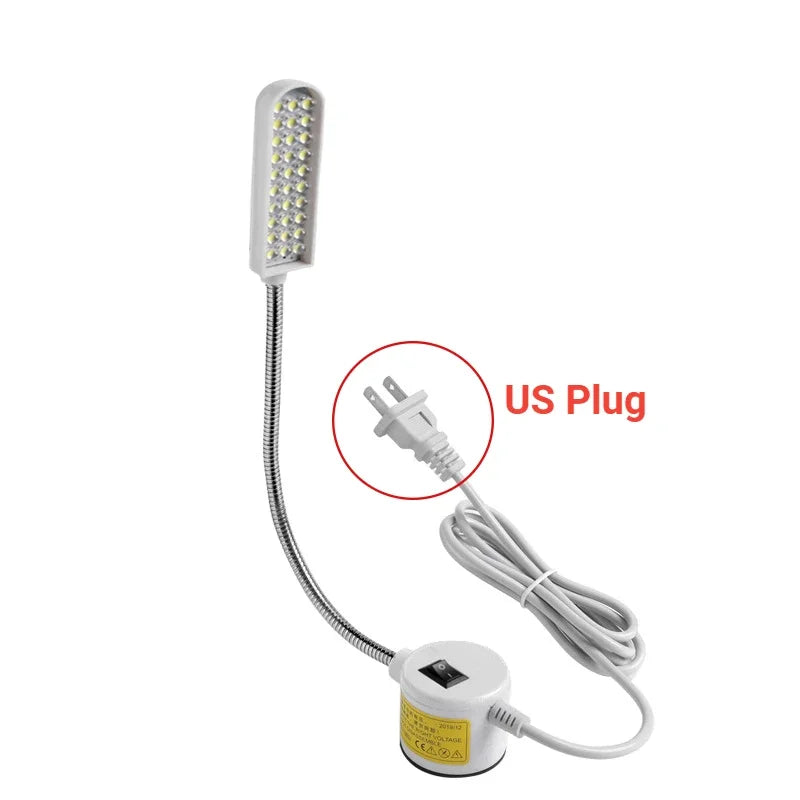 LED Sewing Machine Lamp 360 Flexible Adjustable Gooseneck Work Lamps Industrial Lights with Magnetic Base for Workbench New 2024