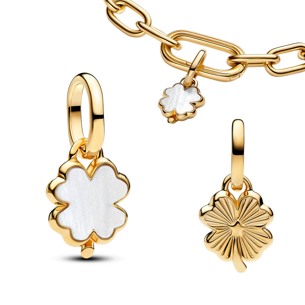 2026 New 925 Sterling Silver Four Leaf Clover Flower Dog Heart Pendant Bead fit DIY Women's Bracelets Necklaces Jewelry Gifts