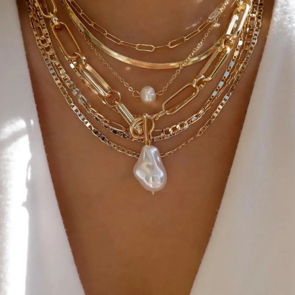 Vintage New Gold Color Multiple Styles Necklace For Women Boho Trendy Multi-Layer Crystal Pendant Necklaces Set Jewelry Gifts Smart_Life_Tech