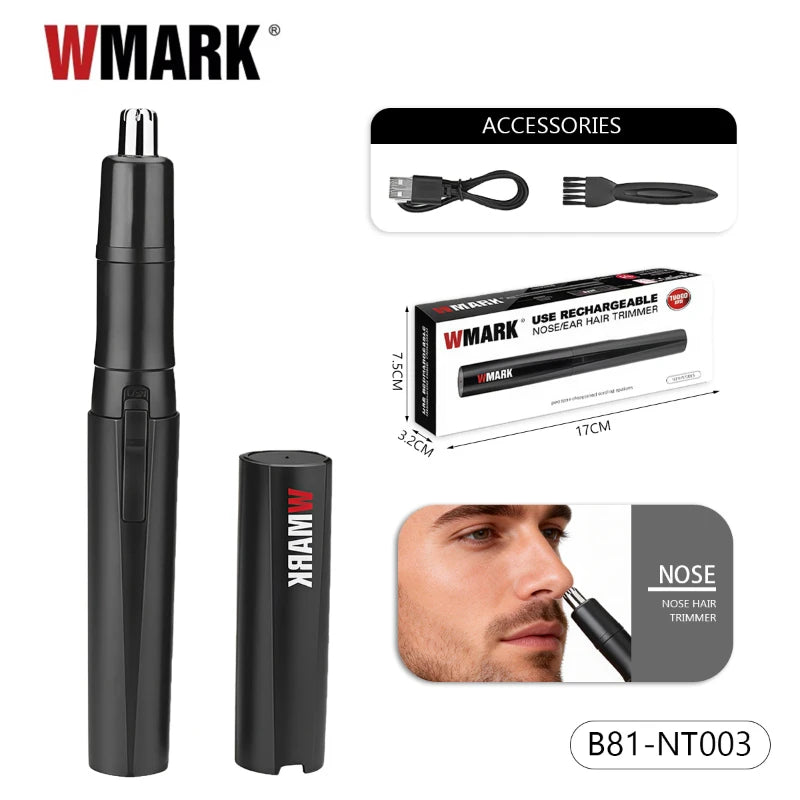 WMARK Nose Hair Trimmer Professional Ear Hair Trimmer Electric Eyebrow Waterproof 10000 RPM Mini Nose Trimmer for Man B81-NT003