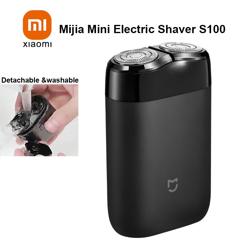 XIAOMI Mijia Electric Shaver S100 Portable Razor for Men- Mini Travel Beard Trimmer Type-C Rechargeable Waterproof Shaving Tool