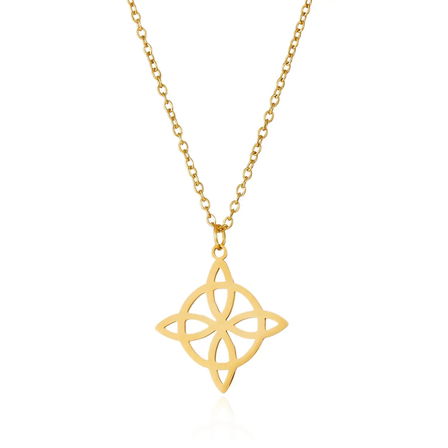 Skyrim Wicca Witchcraft Witch Knot Necklace Stainless Steel Necklaces Fashion Jewelry Gift For Women Girl Smart_Life_Tech