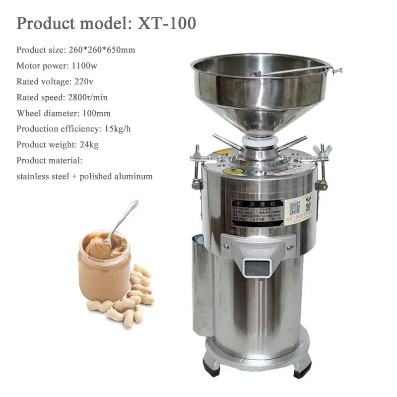 30kg Per Hour 1500W Sesame Sauce Grinder Peanut Butter Grinding Making Machine Tahini Colloid Mill Electric Grinder