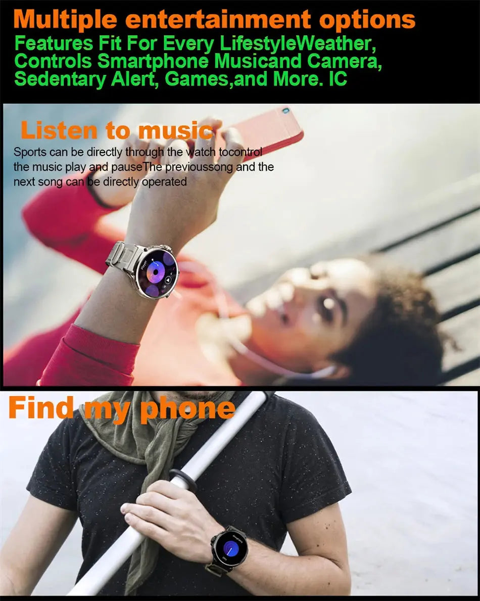 Men GPS Track Smart Watch 1.85 Inch Ultra HD AMOLED Screen Smart_Life_Tech