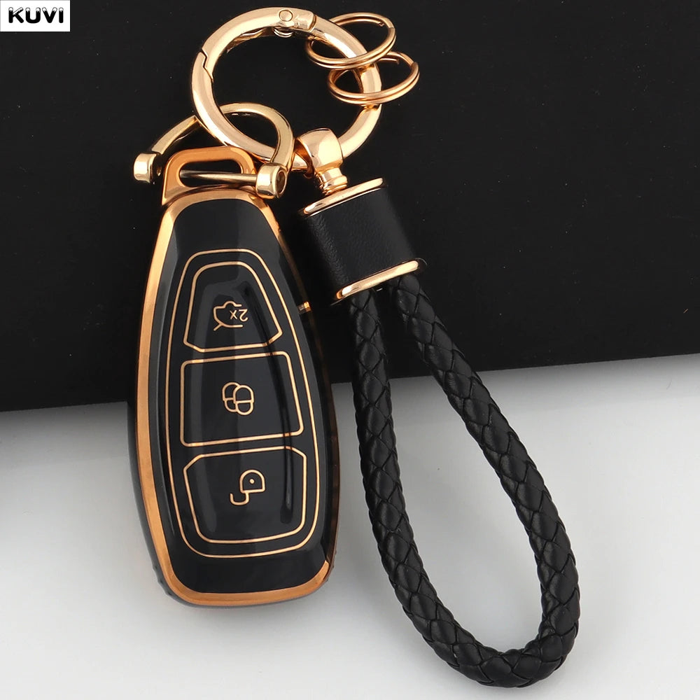 New TPU Car Smart Key Case Cover Shell For Ford Focus 3 4 ST Mondeo MK3 MK4 Fiesta Fusion Kuga Ecosport Protect Fob Accessories
