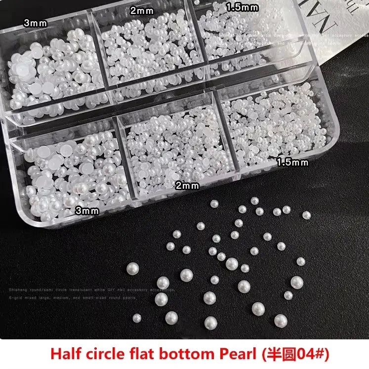 Ribbon Pearl Ball Nail Art Accessories Decorations Tools