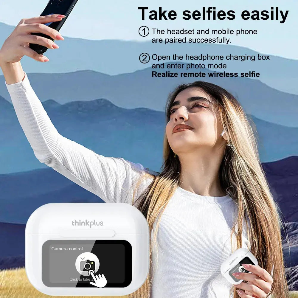 Original Thinkplus Wireless Bluetooth Earphones ANC Noise Reduction Earbuds HD Mic Call Gamer Headsets LED Touch Screen Control Smart_Life_Tech