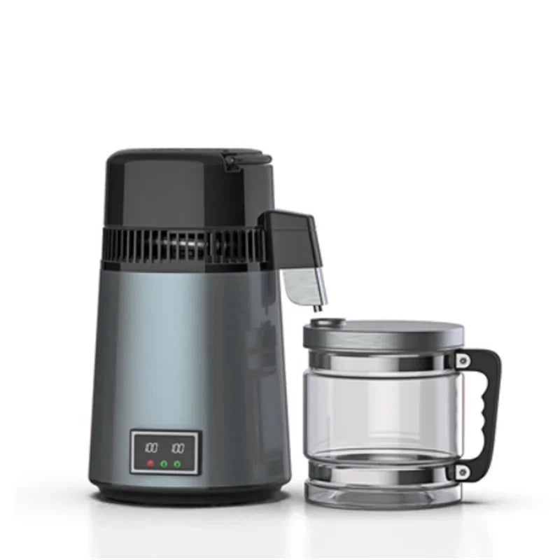 Water Distiller W/ Glass Container;750W,1.1Gal/4L Capacity;Distill Water up to 0.26Gal/1L per Hour and About 6Gal/23L per Day(Du