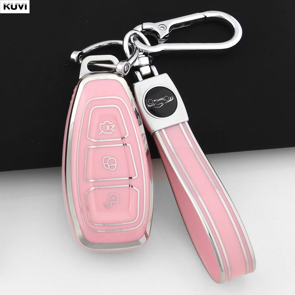 New TPU Car Smart Key Case Cover Shell For Ford Focus 3 4 ST Mondeo MK3 MK4 Fiesta Fusion Kuga Ecosport Protect Fob Accessories