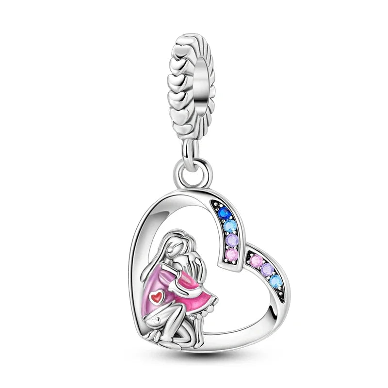 2026 New 925 Sterling Silver Four Leaf Clover Flower Dog Heart Pendant Bead fit DIY Women's Bracelets Necklaces Jewelry Gifts
