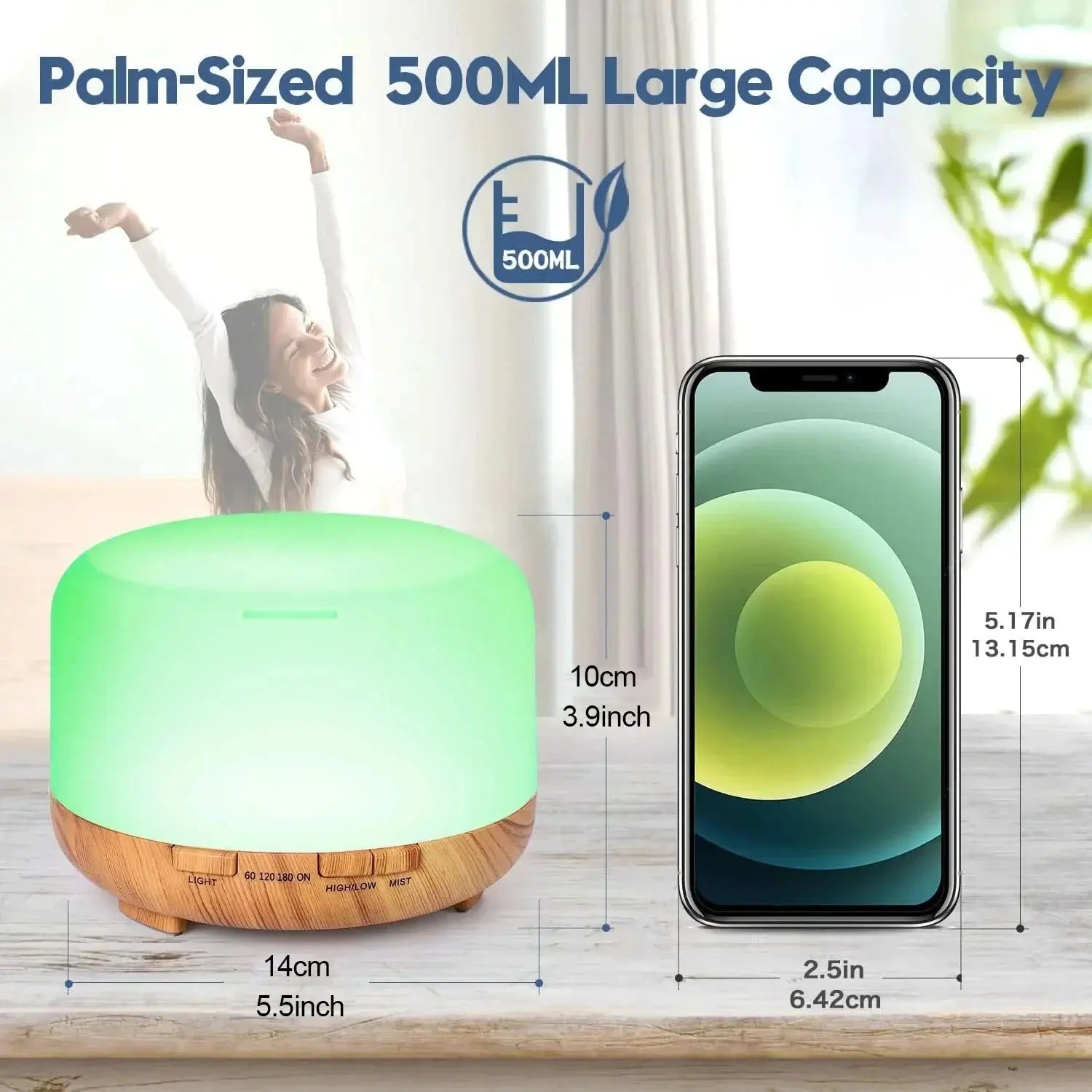 Air Humidifier Essential oil Diffuser 500ML Ultrasonic Cool Mist Maker Fogger USB Humidifier LED Lamp Aroma Diffuser Electric ﻿ Smart_Life_Tech